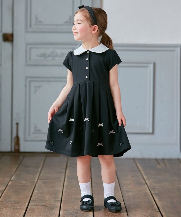 ANY KIDS 襟付き きちんと ワンピース ブラック