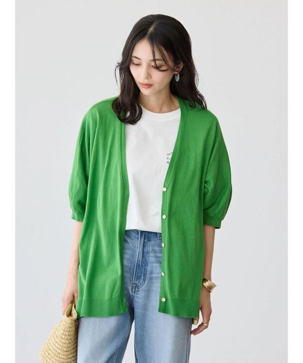 AMERICAN HOLIC ＵＶカットポンチョニットカーディガン Green