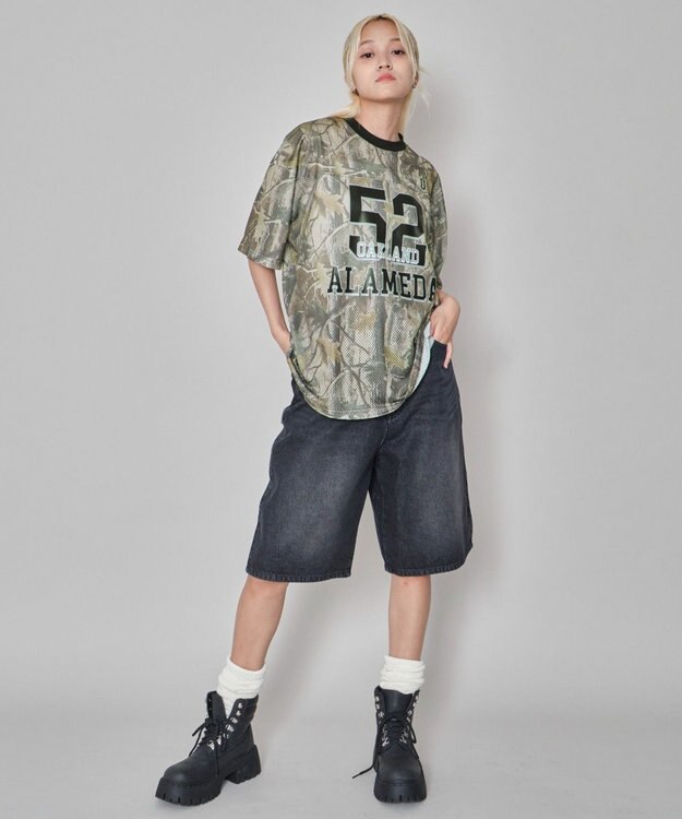 WEGO 【ユニセックス着用ITEM/MLサイズ展開】メッシュナンバリンググラフィックT（SS） 柄1