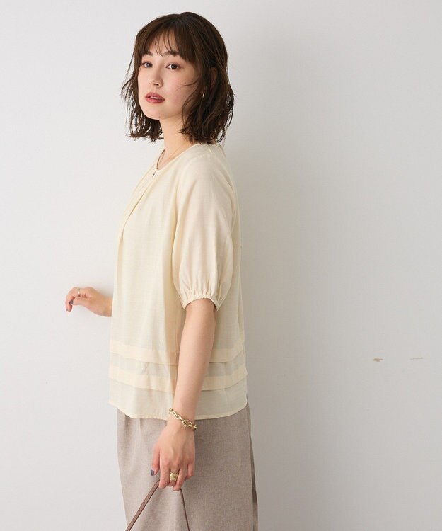 CRAFT STANDARD BOUTIQUE バックレースアップバルーンスリーブブラウス Ivory