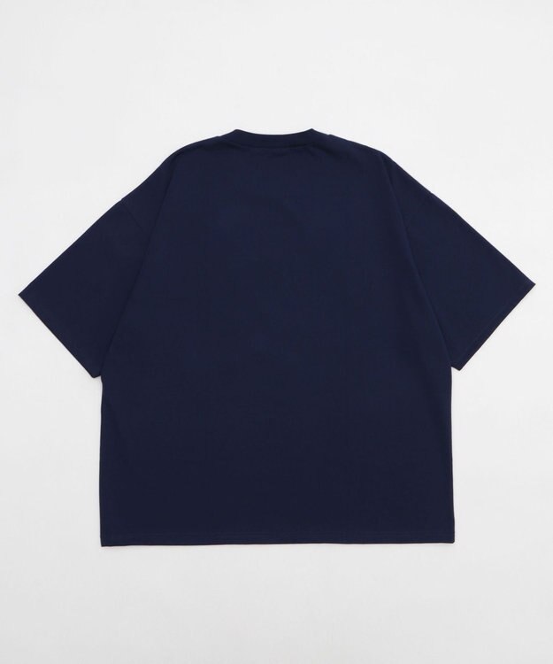 WEGO 【速乾/ひんやり/ユニセックス着用ITEM】接触冷感フロッキープリントグラフィックT（SS） ネイビー