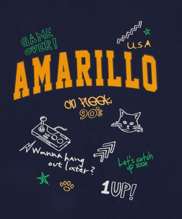 WEGO 【速乾/ひんやり/ユニセックス着用ITEM】接触冷感フロッキープリントグラフィックT（SS） ネイビー