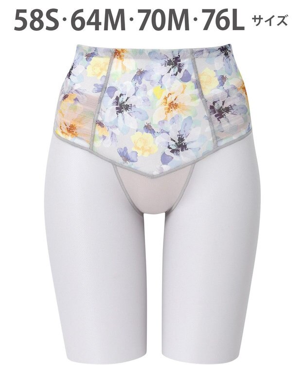 WACOAL ガードル 【肌リフト】 ムレにくい 下半身のたるみをリフトアップ ロング丈 一枚ばき可能 Qサイズまで対応 大きいサイズ レディース GRC472 /ワコール ブルー