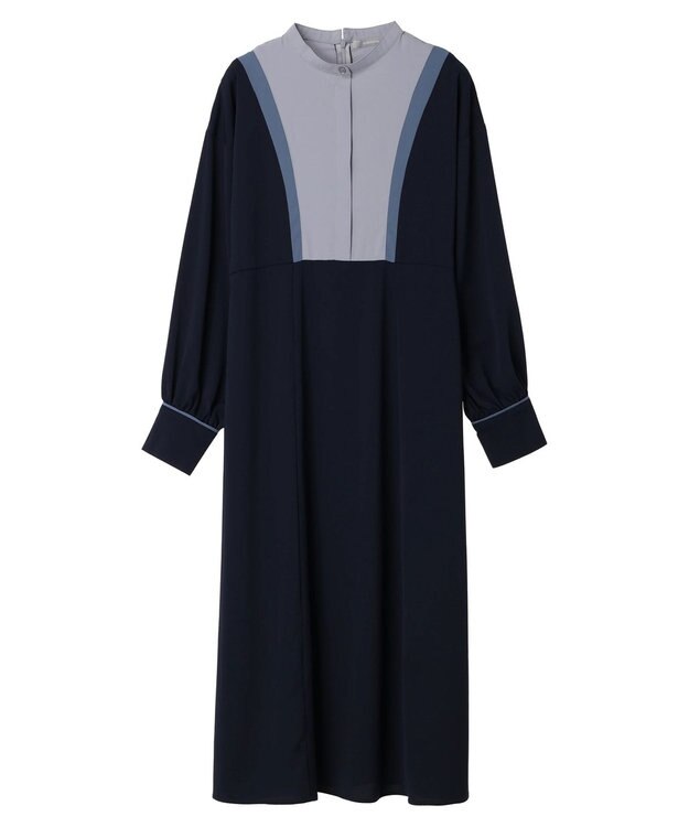 Green Parks armonia．配色パターンワンピース Navy