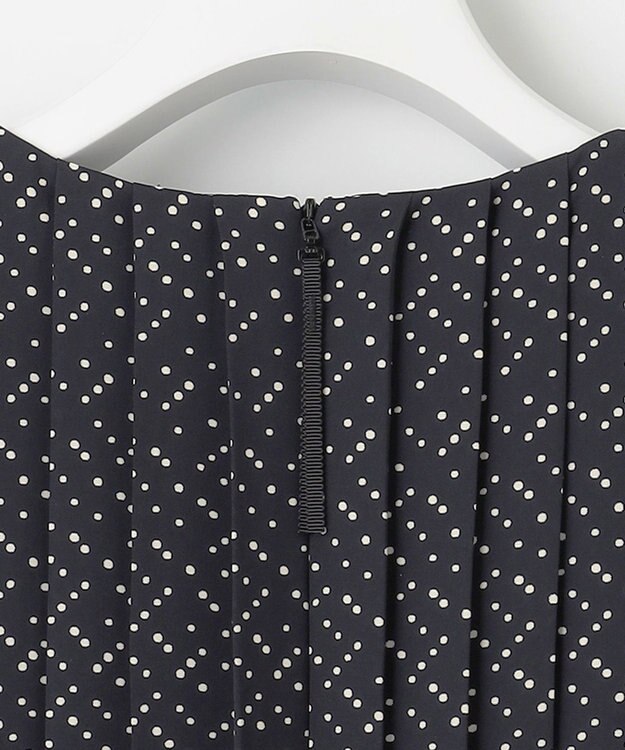 自由区 L 【19号サイズまで展開】ライトサテン ワンピース ブラック×ベージュ