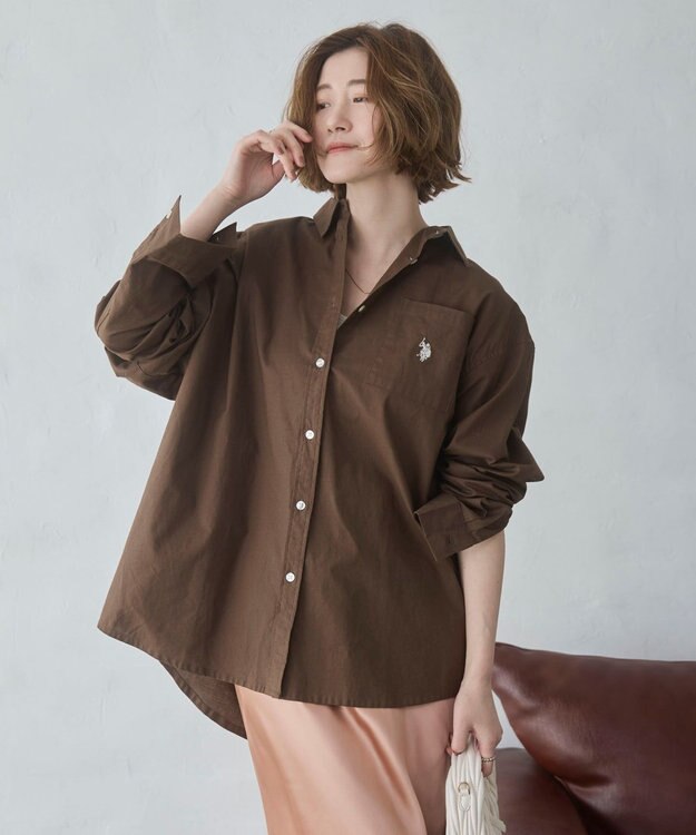 WEGO 【26年春新色登場★】USPOLOBIGシャツ ブラウン