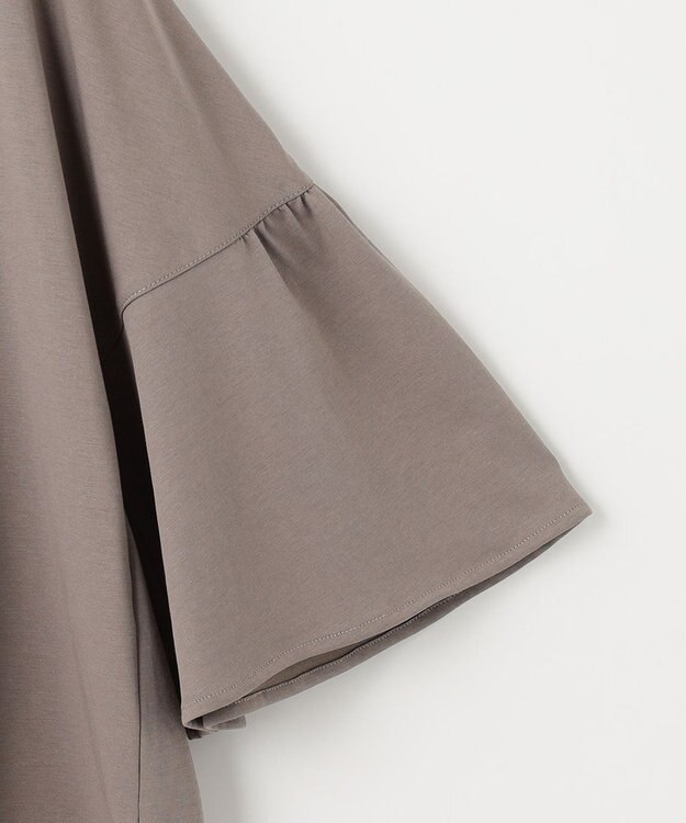 組曲 【汗ジミ防止・撥水】GIZAプレーティング天竺 袖フレア Tシャツ ブラウン系