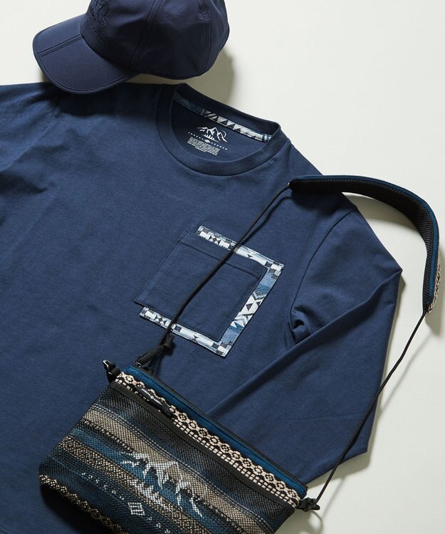 JOSEPH ABBOUD MOUNTAIN 【UNISEX】オーガニックコットン天竺 Tシャツ ネイビー系