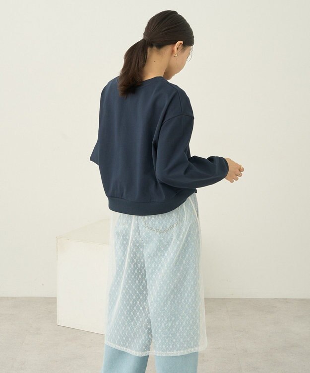 earth music&ecology ＳＥＴ２点レースロゴプルオーバー＋チュールワンピ Navy