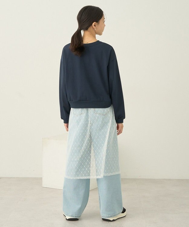 earth music&ecology ＳＥＴ２点レースロゴプルオーバー＋チュールワンピ Navy