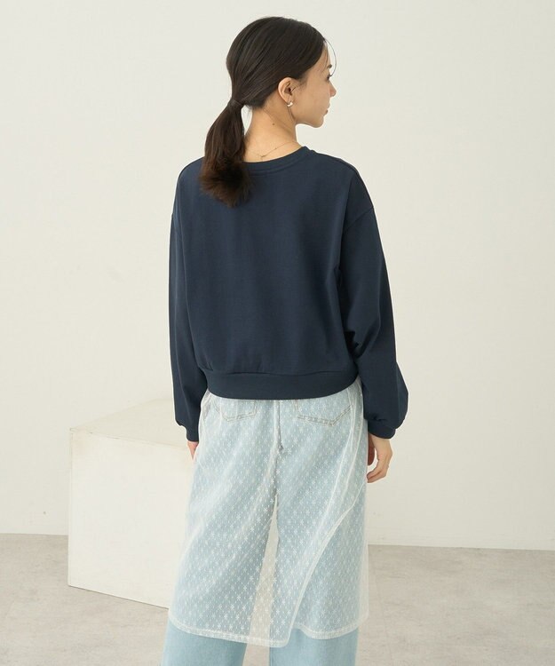earth music&ecology ＳＥＴ２点レースロゴプルオーバー＋チュールワンピ Navy
