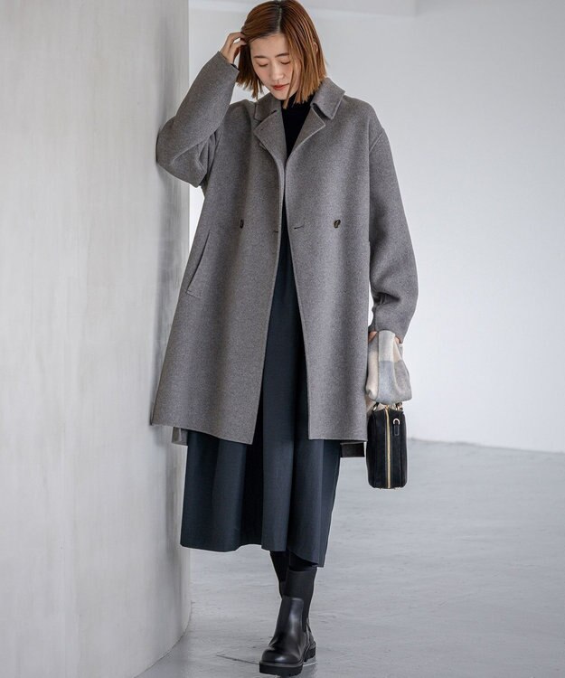 23区 L 【VERYベストアウター大賞「ロングアウター賞」受賞！/滝沢眞規子さん着用】 MANTECOPure リバー チェスターコート ミディアムグレー系