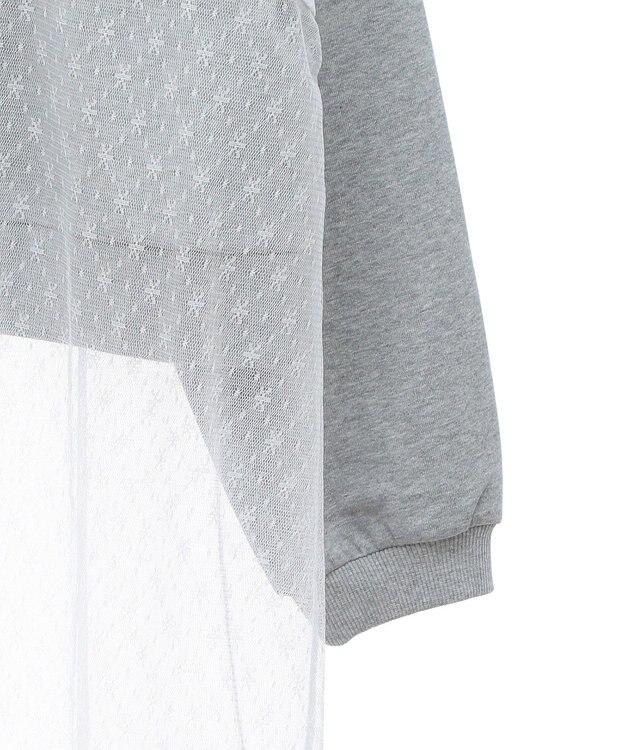 earth music&ecology ＳＥＴ２点レースロゴプルオーバー＋チュールワンピ Light Gray