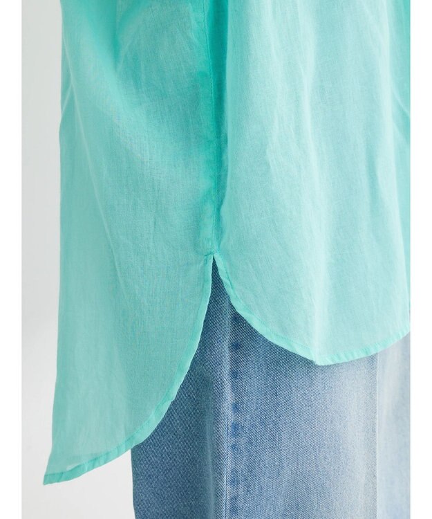 Green Parks インド綿　柔らかボイルシャツ Green