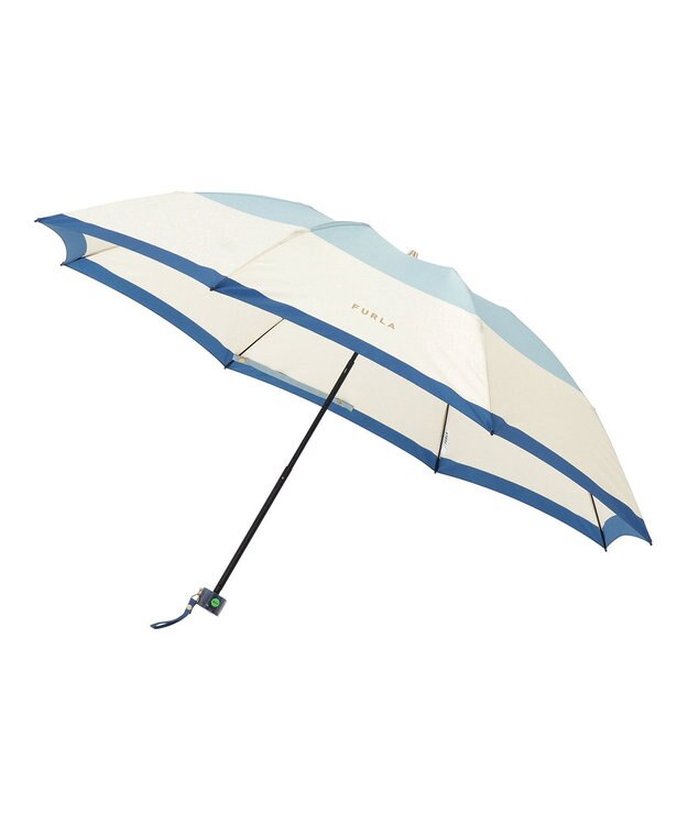 MOONBAT FURLA 【日本製】折りたたみ傘 カラーボーダー サックスブルー