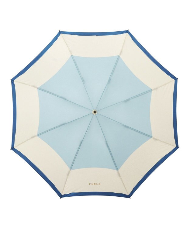MOONBAT FURLA 【日本製】折りたたみ傘 カラーボーダー サックスブルー