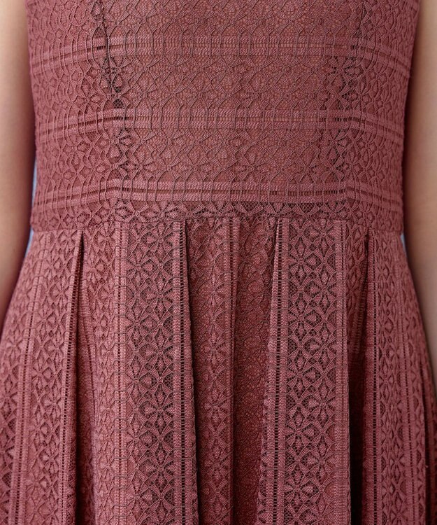 Tiaclasse 【新色追加・洗える】大人上品な総レースワンピース ピンク