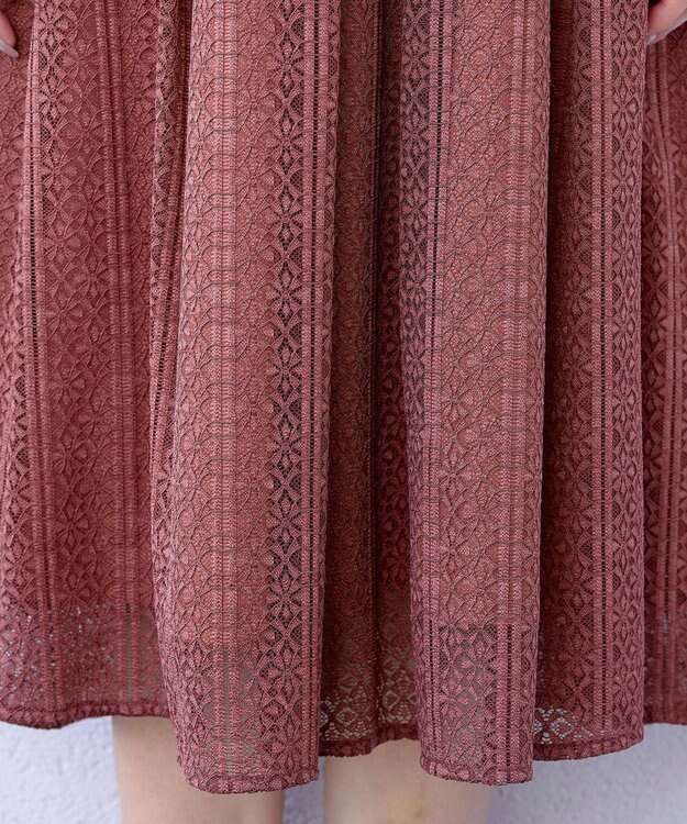 Tiaclasse 【新色追加・洗える】大人上品な総レースワンピース ピンク