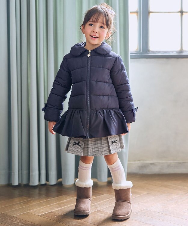 ANY KIDS リボンフェイクムートンブーツ ブラウン