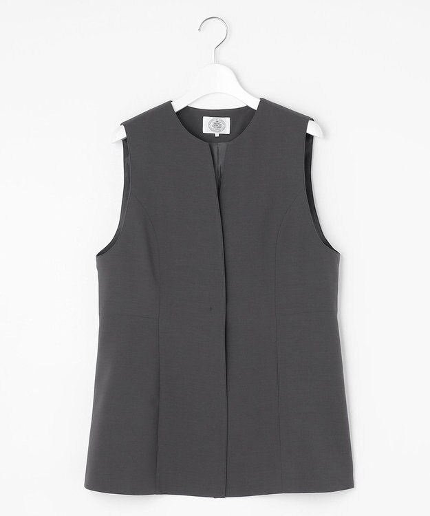 J.PRESS LADIES L 【セットアップ対応・洗える】RELAXIONツイル ジレ スレート系