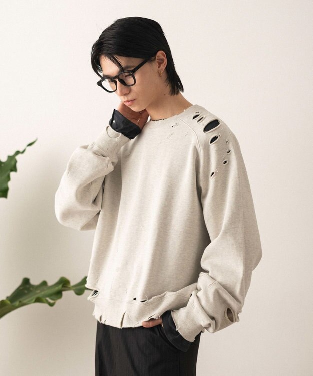 WEGO ショートダメージプルオーバー オフホワイト