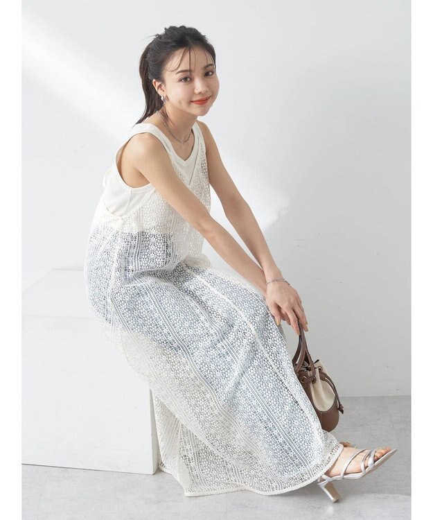 earth music&ecology レースキャミワンピース Off White