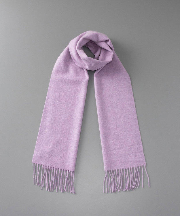 AURORA LANVIN COLLECTION ランバン コレクション カシミヤ 無地マフラー（幅30cm) ライトパープル