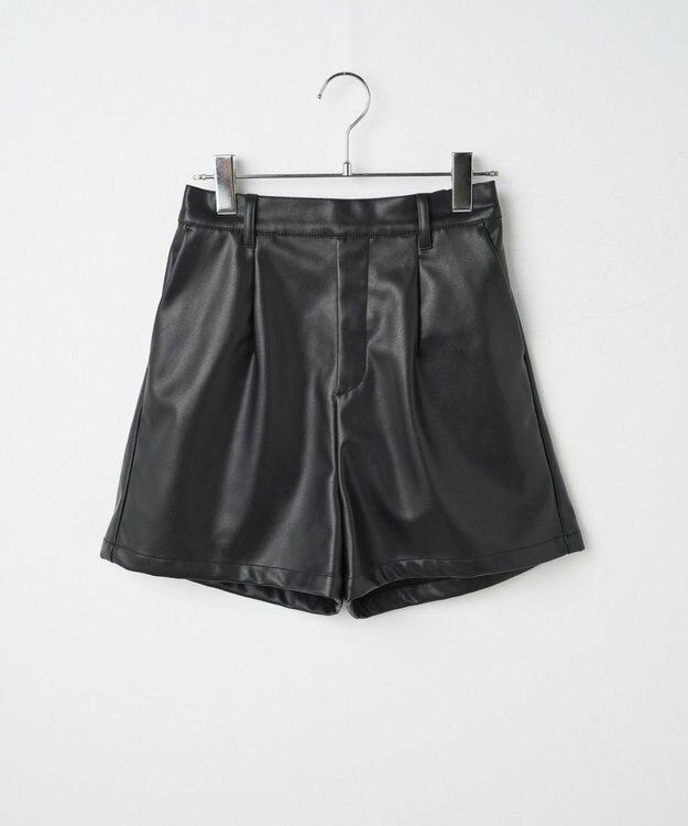 WEGO Fレザータックショートパンツ ブラック