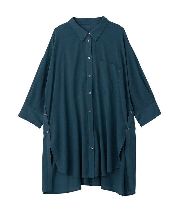 YECCA VECCA リブMIXシアーオーバーシャツ Dark Green