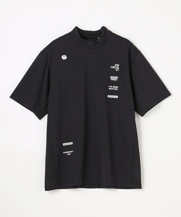 PW CIRCULUS 【MEN】メッシュコンビ モックネック ゴルフ ブラック系