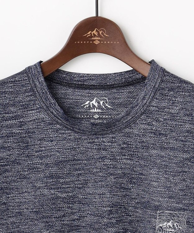 JOSEPH ABBOUD MOUNTAIN 【ゆったり】ドライクールスキンアウトドア Tシャツ ネイビー系