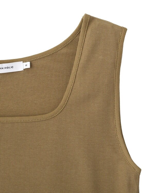 AMERICAN HOLIC スクエアネックリブタンクトップ Mocha