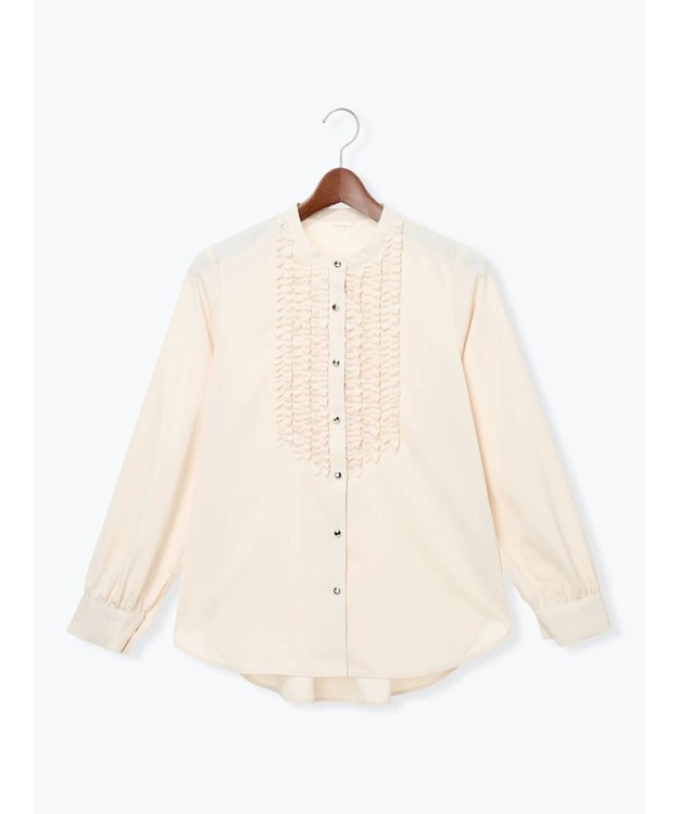 Te chichi フロントフリルバイカラーブラウス クリーム