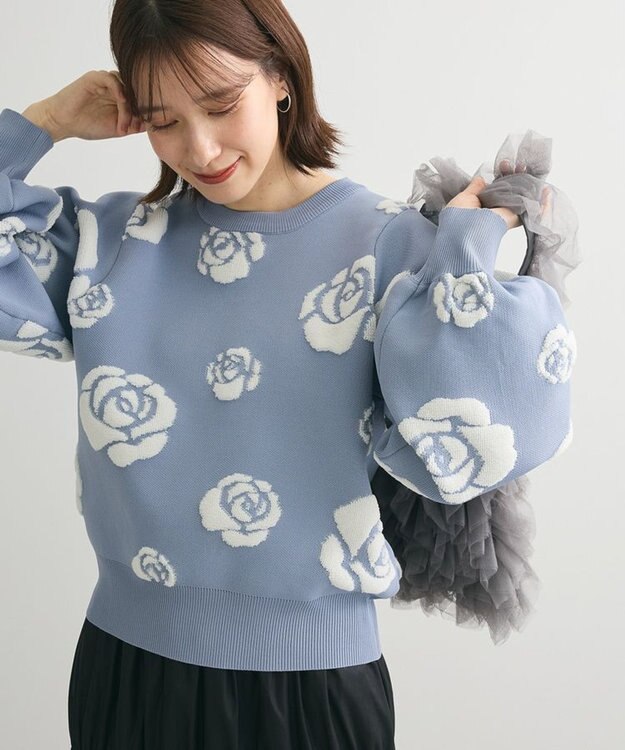 Green Parks ・ｓｗｉｎｇ　ｂｙ　バラジャカードニット Blue