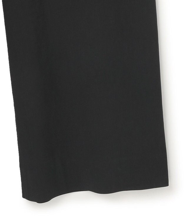 23区 S 【洗える】リネンレーヨンストレッチ スクエアネック オールインワン ブラック系