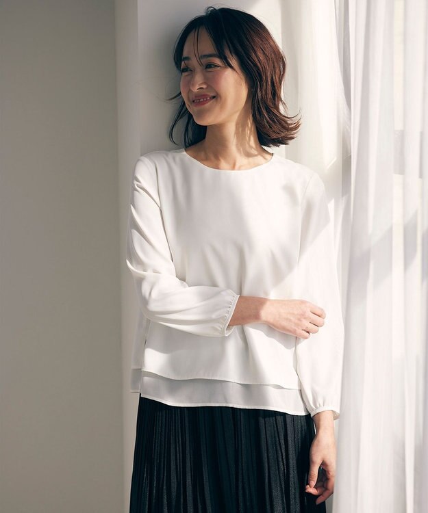 ANY SIS 【洗える】レイヤードヘム ブラウス オフ