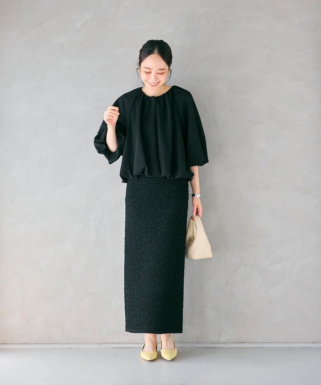 #Newans 【セレモニーにも/洗濯機可】バルーンヘムライトブルゾン​ ブラック