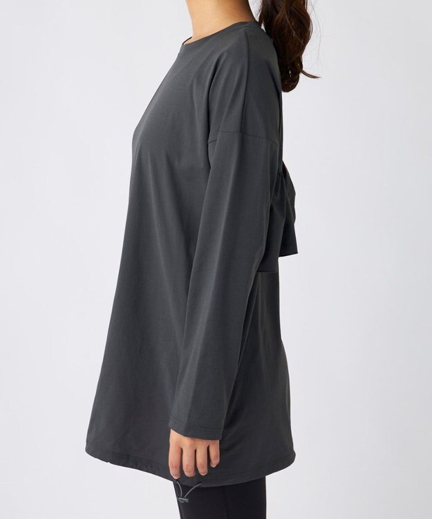 OP／FILA 【Ocean Pacific】バックフリルラッシュガード  レギンスセットウェア チャコールグレー