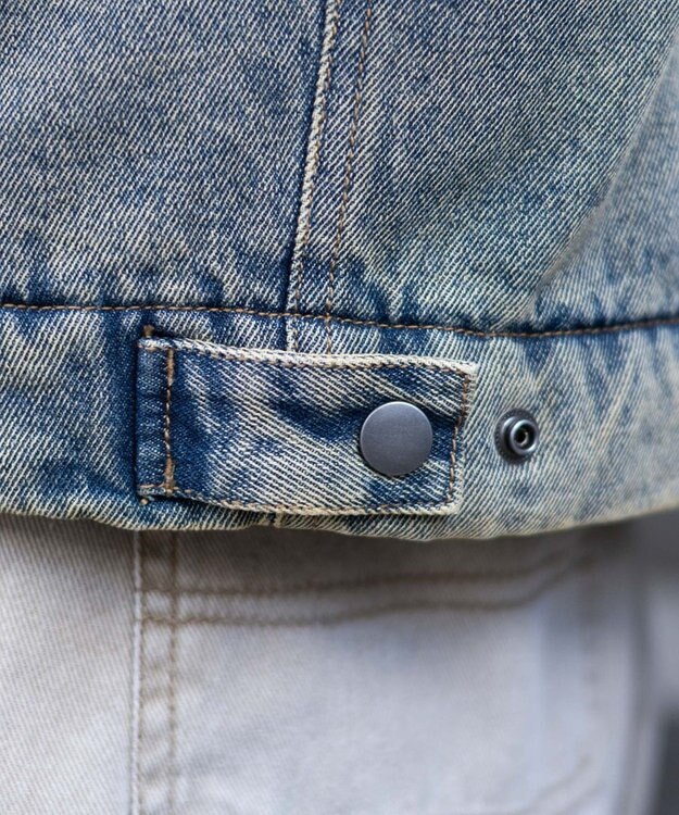 WEGO 【ユニセックス着用ITEM/MLサイズ展開】ワーカーズキルティングZIPジャケット デニム淡加工色