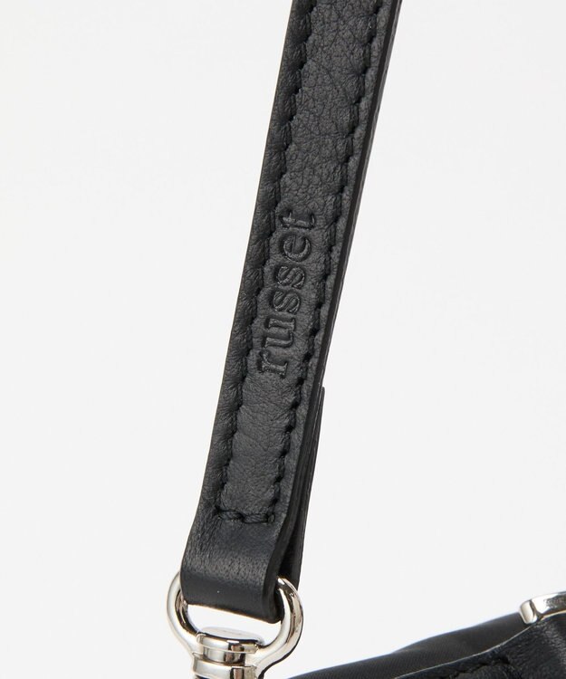 russet クラウズナイロンフラップミニトートバッグ(CE-1689) Black