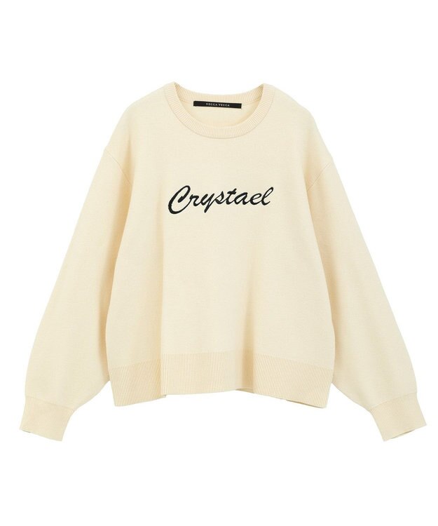 YECCA VECCA 刺繍ロゴニット Ivory