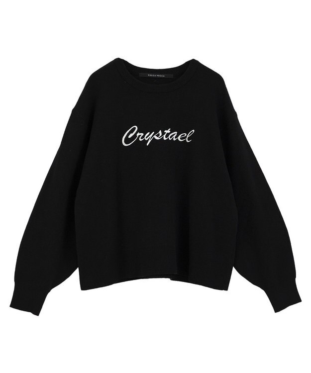 YECCA VECCA 刺繍ロゴニット Black