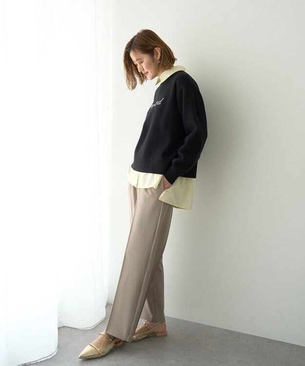 YECCA VECCA 刺繍ロゴニット Black