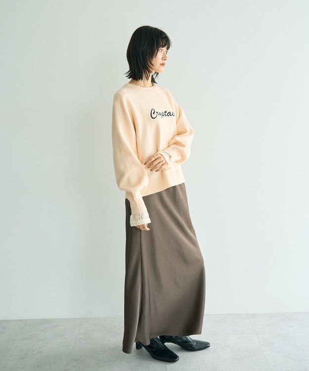 YECCA VECCA 刺繍ロゴニット Ivory