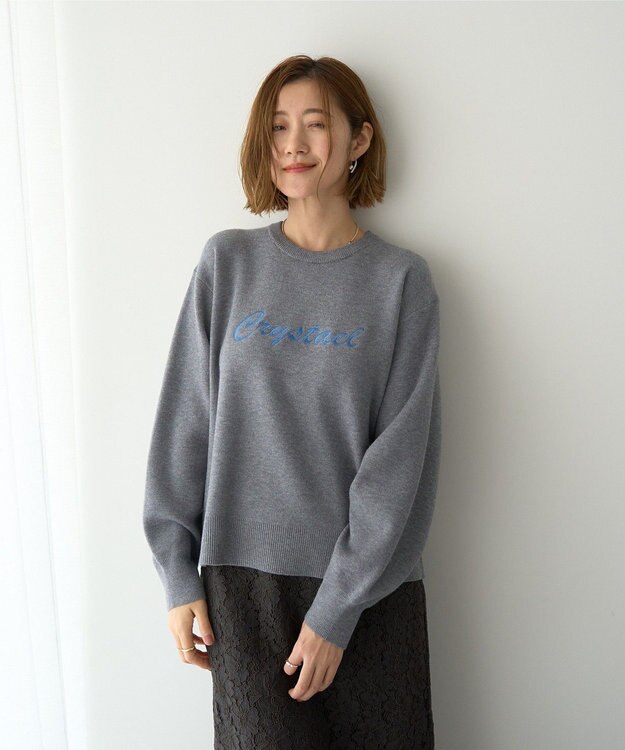 YECCA VECCA 刺繍ロゴニット Gray
