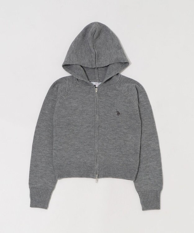 WEGO 【WEB限定/25年秋冬新作】別注USPOLO WZIPニットパーカー グレー