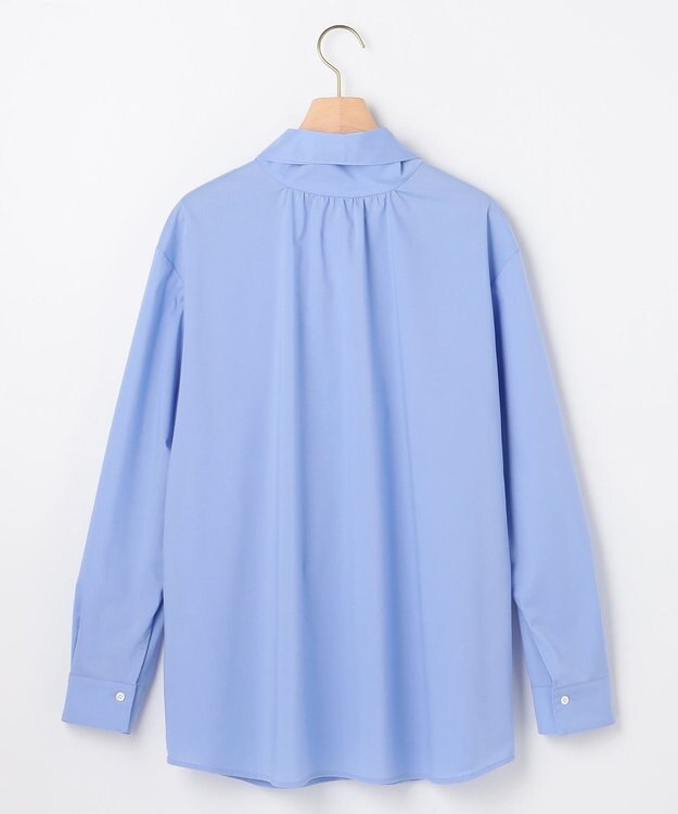 組曲 S 【加藤ローサさん着用 / 前後着用可】コットンタッチシャーティング刺繍入り ブラウス ブルー系