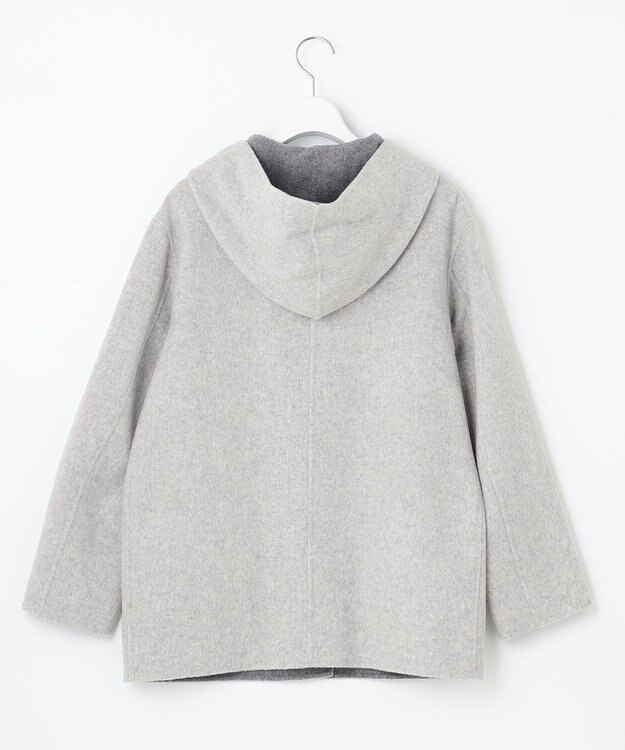 J.PRESS LADIES 【リバーシブル】ウールナイロン リバー フーデッドコート ライトグレー系