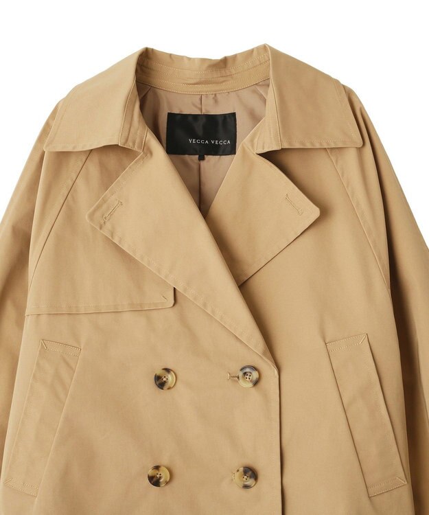 YECCA VECCA レースMIXショートトレンチコート Beige