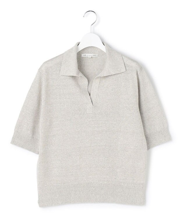 23区 【先行予約】ピュアリネン スキッパー ポロニット ベージュ系